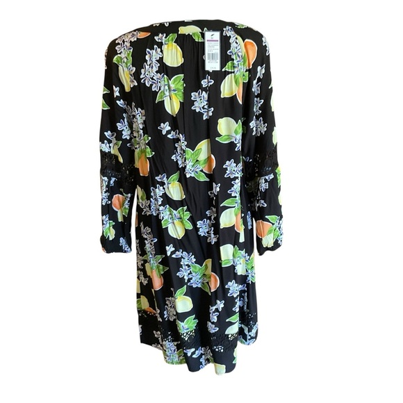 Citrus Squeeze Black Fruit Print Dress Size M NWT Belk $76 - Picture 5 of 10